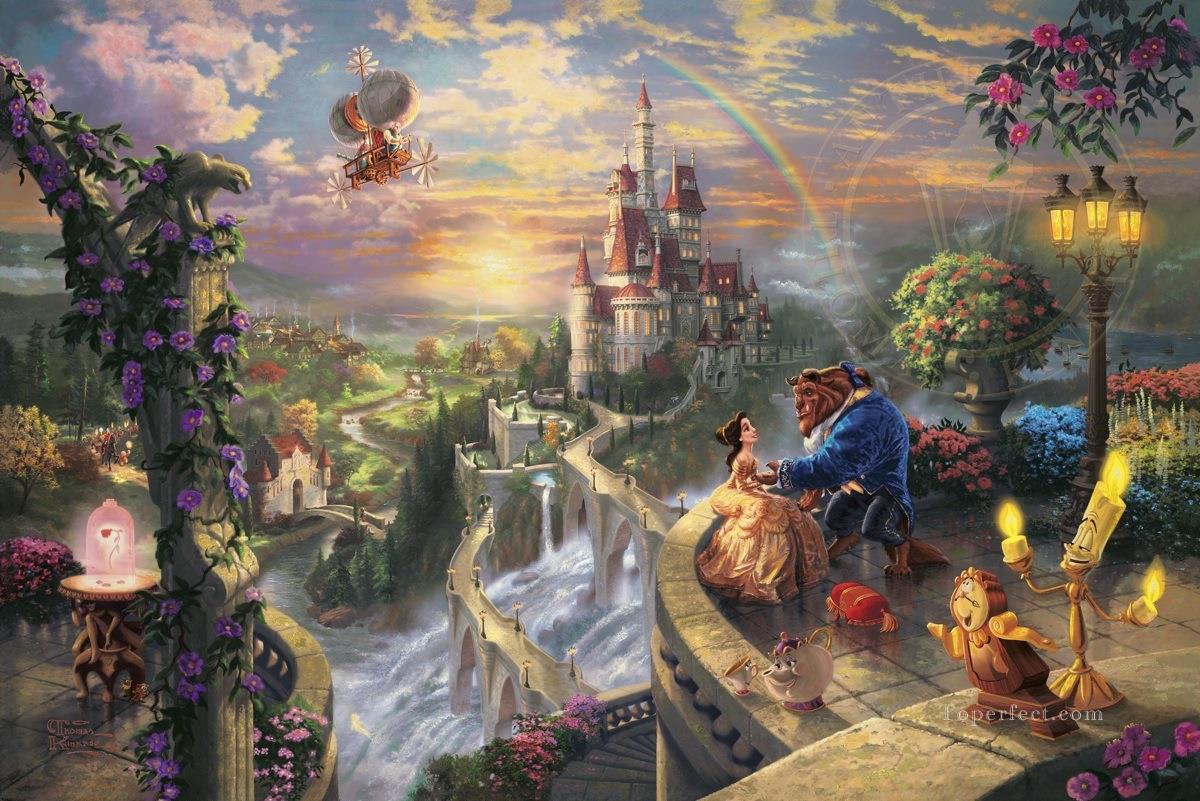 Beauty and the Beast Falling in Love TK Disney Oil Paintings
